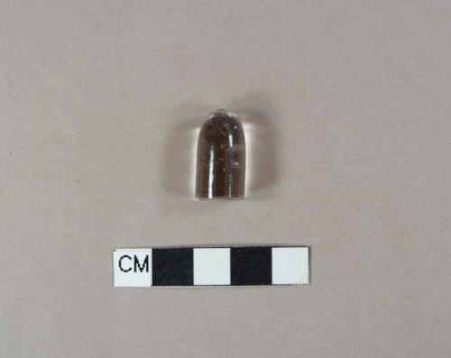 Colorless glass cylindrical fragment, possibly part of stemware