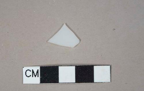 White milk glass vessel fragment, undecorated