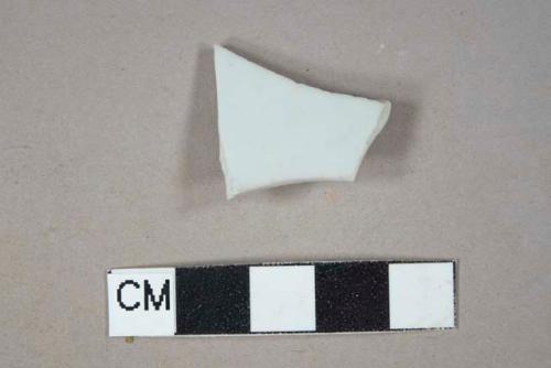 White porcelain vessel base fragment with foot ring, undecorated