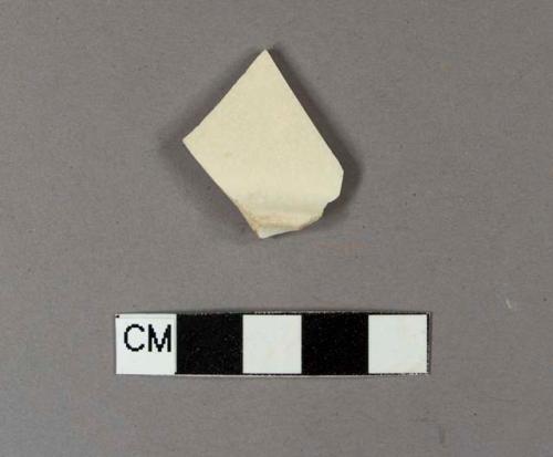 Undecorated creamware base sherd