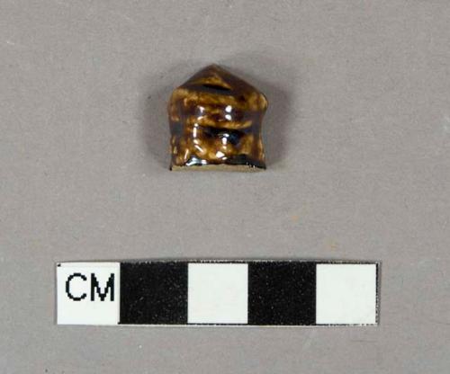 Molded Rockingham ware sherd