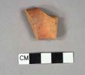 Unglazed redware vessel handle? fragment, undecorated