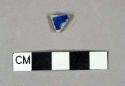 Blue lead glazed stoneware vessel body fragment, gray paste, rhenish ware likely Westerwald, scratched decoration