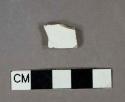 White lead glaze earthenware vessel body fragment, white paste, undecorated