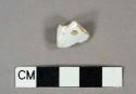 White lead glazed earthenware, likely pearlware, possible rim or foot ring fragment, undecorated