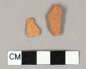 Redware body sherds, any decoration or glaze missing from both sides