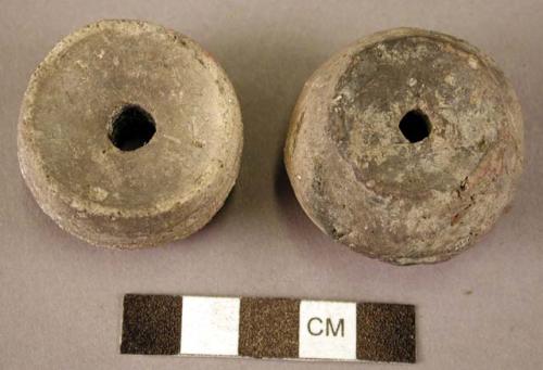 Terra cotta spindle whorls