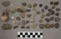 34 pieces quartz; 61 stone pieces; 2 unglazed pcs pottery