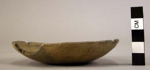 Ancient vessel; shallow dish with handles broken off