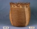 Twined woven basket