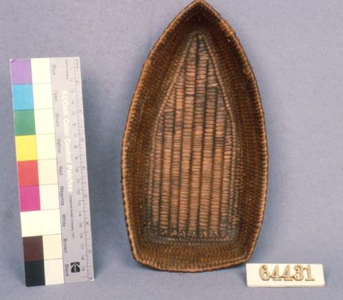 Basket probably used in preparing fish oil