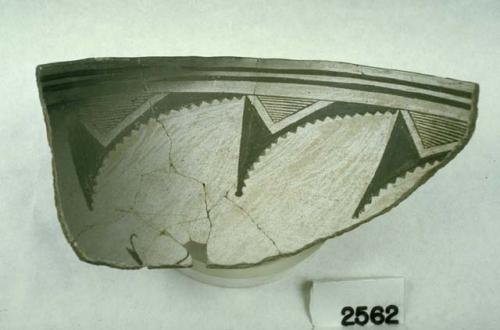 Black/white Mimbres bowl fragment