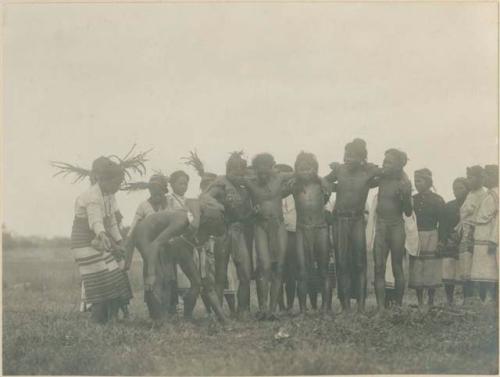 Bontoc Igorot community performing a traditional funeral dance