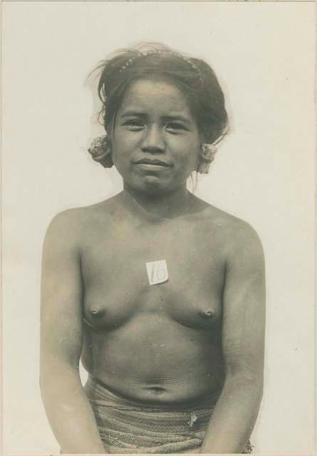 Bontoc Igorot woman wearing rolls of bark in her ears