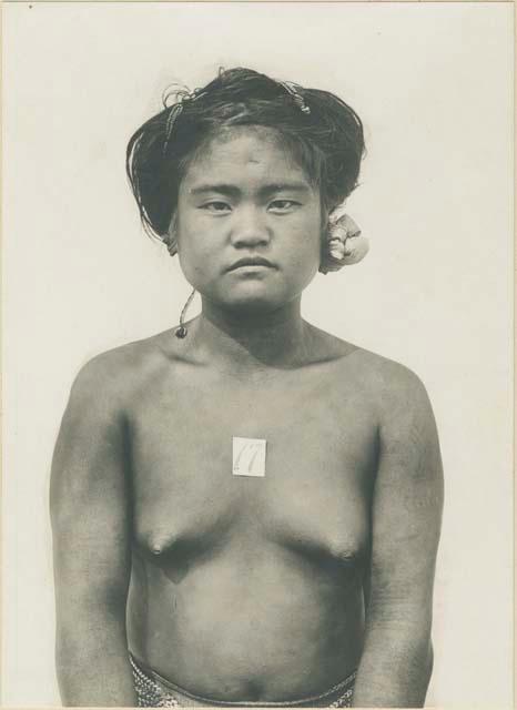 Bontoc Igorot woman, showing expanding hole in ear lobe