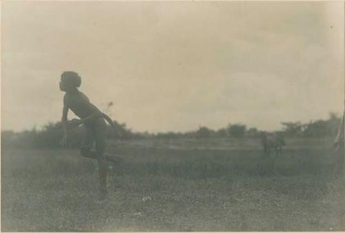 Igorot warrior after throwing spear