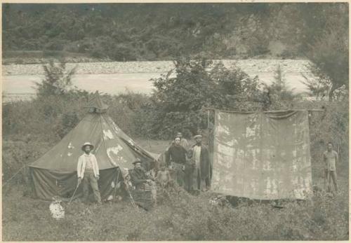 Camp of Dr. David P. Barrows, former Chief of the Ethnological Survey, at Ambukl