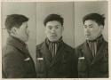 Studio portrait of a man, three views