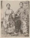 Studio portrait of two women