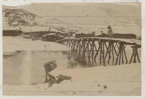 Bridge of Japanese settlement at Gensan, earliest boundary of the neutral zone