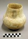 Ceramic complete jar, rounded base, straight neck