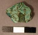 Mineral nodule. with flat polished surfaces. green, used for pigment. copper car