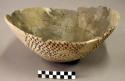 Ceramic complete vessel, bowl, corrugated, reconstructed