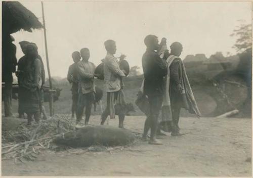 Ceremony preceding the cutting up of a hog which is to be used in a cañao