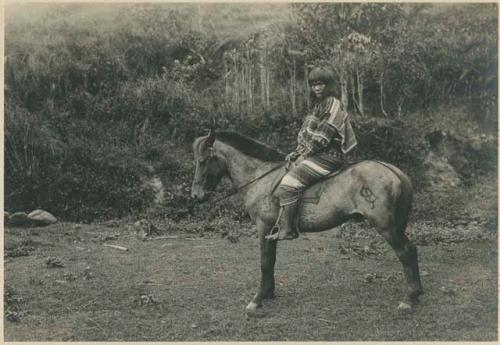 Wife of Juan Cariño on horseback