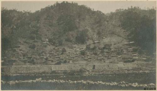 Pueblo of Samoki, view from the pueblo of Bontoc across the river