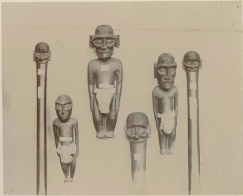 Carved wooden anthropomorphic figures