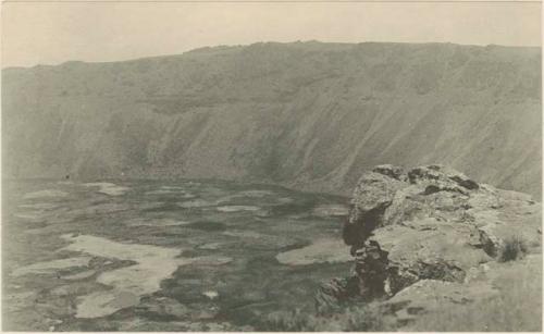 Part of the eastern rim of the crater and crater lake of Rana Koa