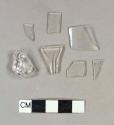 Colorless bottle glass rim fragments, four crossmend