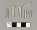 Colorless flat glass fragments, three crossmend