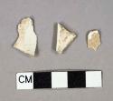 Undecorated creamware vessel body fragments