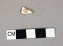 Whiteware vessel body fragment, undecorated