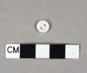 White 2-hole porcelain button, intact