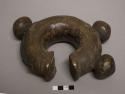 Metal ring, nitien, cast brass; one knob missing
