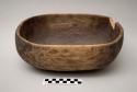 Cradle-shaped wooden bowl (12")("imbehe")