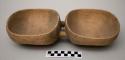 Double wooden bowl, hand hewn (7 1/4") ("chigeni")