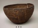 Large bowl-shaped basket-coiled weave, pattern in lavender & cerise (mbombo)