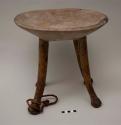 4-legged wooden stool, long legs