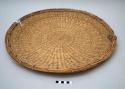Basketry plate - coarse twine weave, green grass (kitalu)