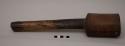 Wooden mallet, corrugated cylinder with 9.75" handle, used for beating bark (sa
