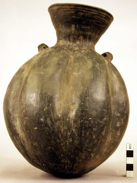 Black pottery vase