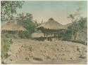 Small grass-roof huts