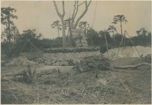 Lime kiln during construction