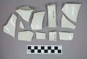 Pieces of ceramic - salt glaze; Chamberpot?; Including 1 basal sherd and two han
