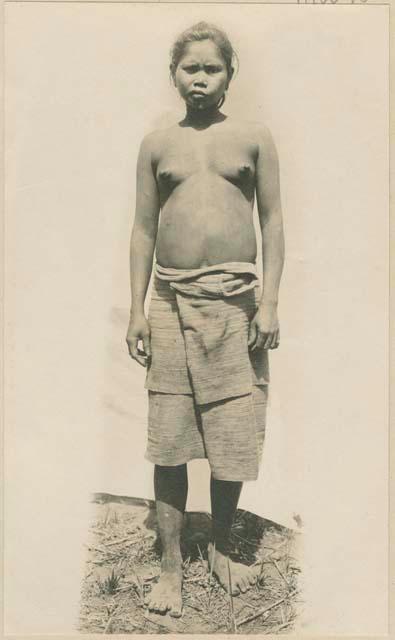 Young Mangyan woman wearing traditional daily clothing