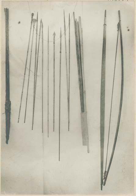 Mangyan bows, poisoned arrows and quiver